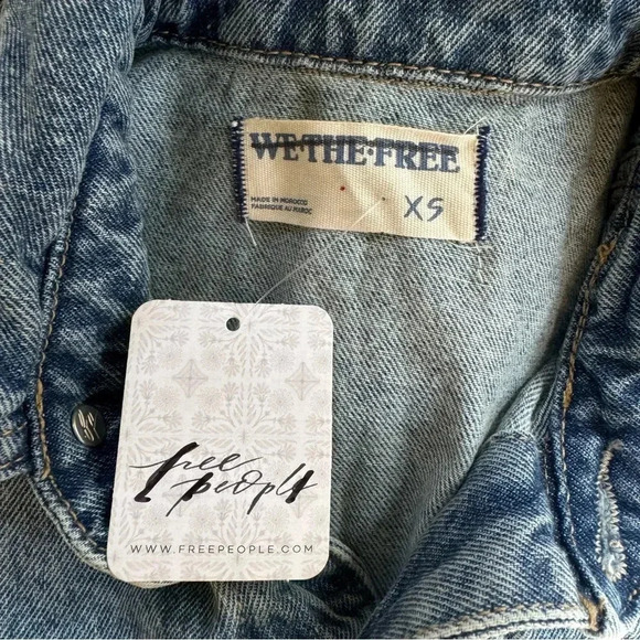 NWT Free People We The Free Marci Denim One Piece Romper Jeans Shortalls Blue - Picture 7 of 10